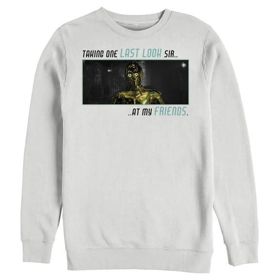 Men's Star Wars: The Rise of Skywalker C-3PO One Last Look Sweatshirt White Small