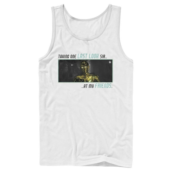 Men's Star Wars: The Rise of Skywalker C-3PO One Last Look Tank Top White 2X Large