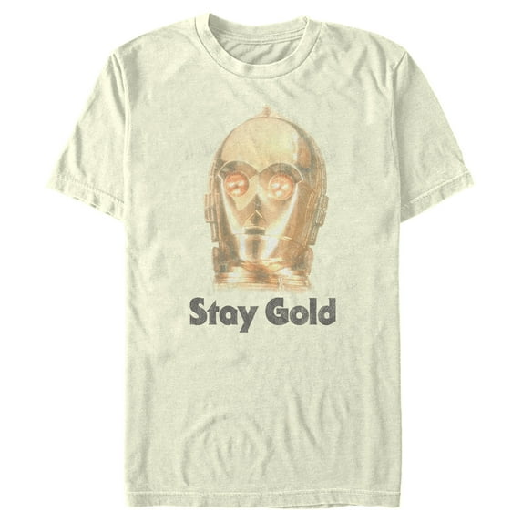 Men's Star Wars: The Rise of Skywalker C-3PO Stay Gold Graphic Tee Beige Medium