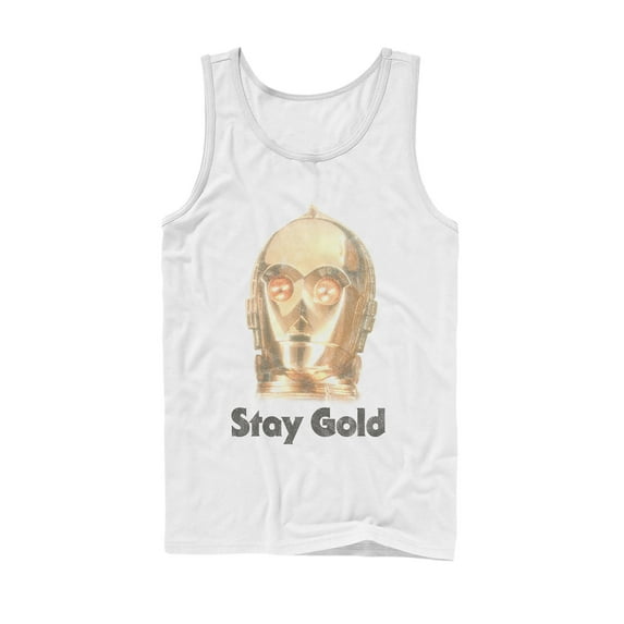 Men's Star Wars: The Rise of Skywalker C-3PO Stay Gold Tank Top White X Large