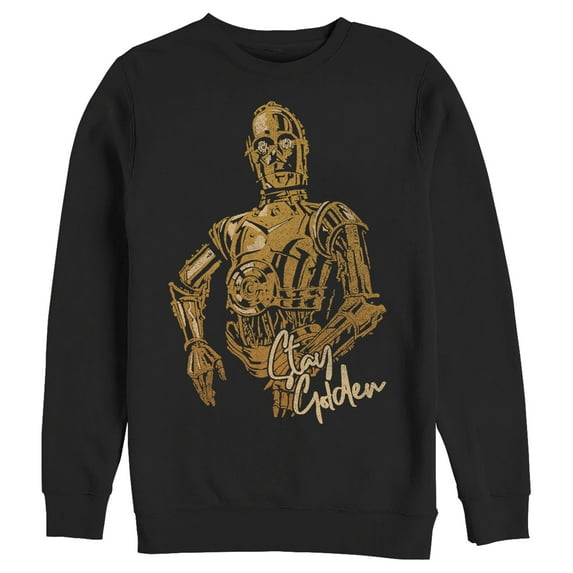 Men's Star Wars: The Rise of Skywalker C-3PO Stay Golden Sweatshirt Black 2X Large