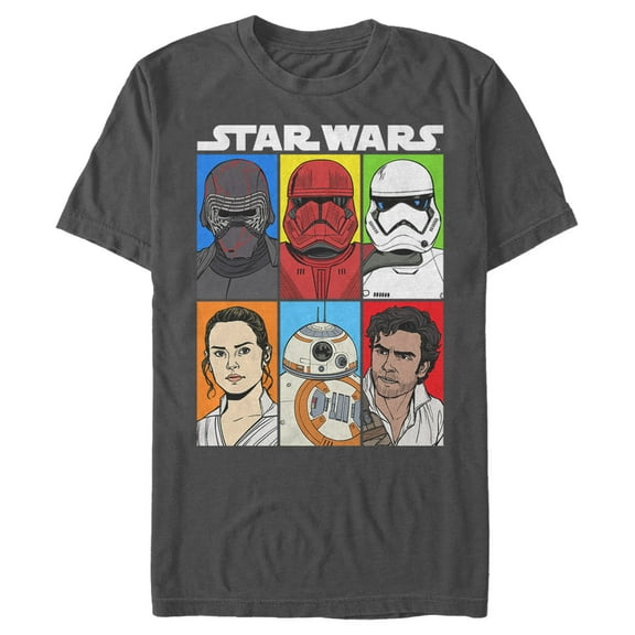 Men's Star Wars: The Rise of Skywalker Character Grid Graphic Tee Charcoal Medium