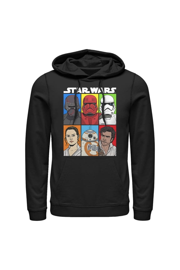 Men's Star Wars: The Rise of Skywalker Character Grid Pull Over Hoodie Black Large