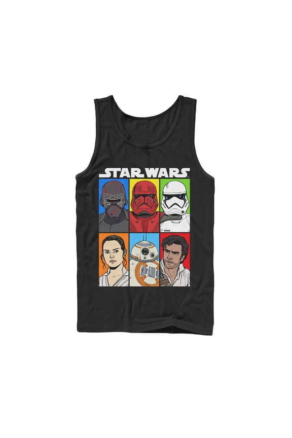 Men's Star Wars: The Rise of Skywalker Character Grid Tank Top Black X Large