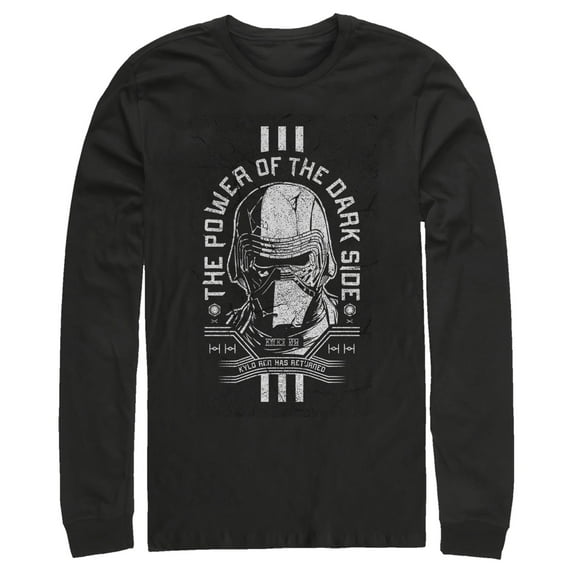 Men's Star Wars: The Rise of Skywalker Cracked Kylo Long Sleeve Shirt Black 2X Large