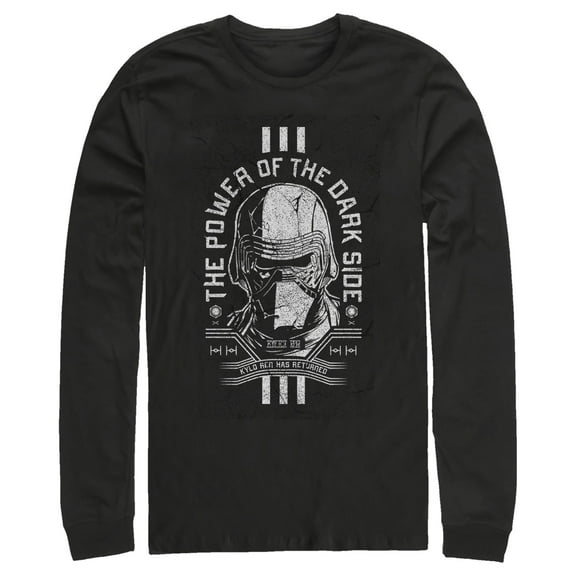 Men's Star Wars: The Rise of Skywalker Cracked Kylo  Long Sleeve Shirt Black Medium