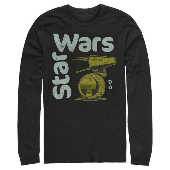 Men's Star Wars: The Rise of Skywalker D-0 Roll Long Sleeve Shirt Black 2X Large