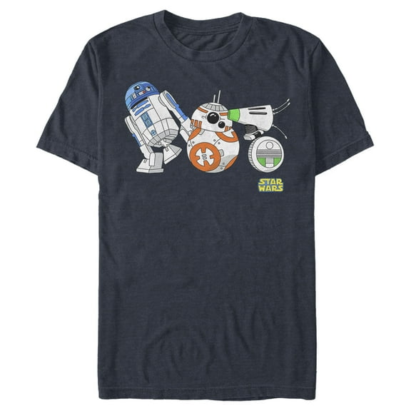 Men's Star Wars: The Rise of Skywalker Droid Party  Graphic Tee Navy Blue Heather 2X Large
