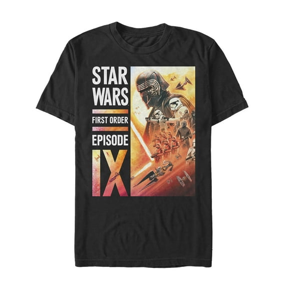 Men's Star Wars: The Rise of Skywalker First Order Glow Graphic Tee Black Small
