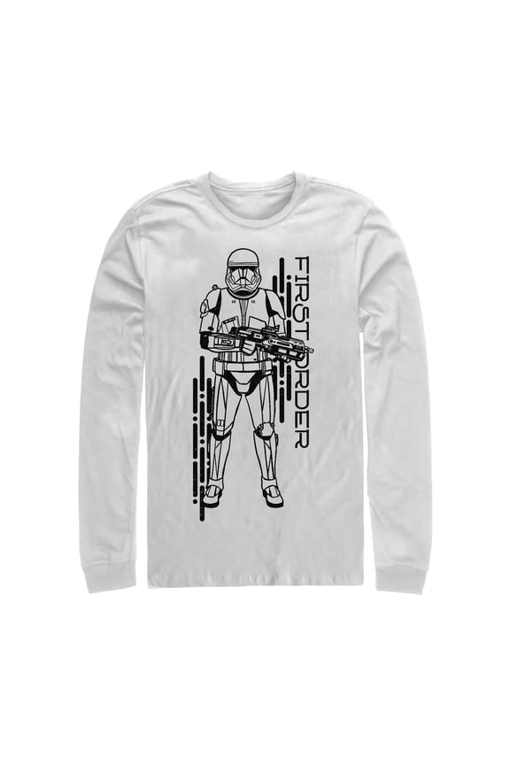 Men's Star Wars: The Rise of Skywalker First Order Sith Trooper  Long Sleeve Shirt White Medium