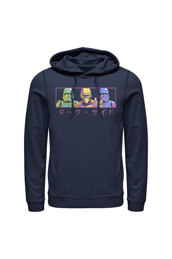 Men's Star Wars: The Rise of Skywalker Kanji Dark Trio Pull Over Hoodie Navy Blue 2X Large