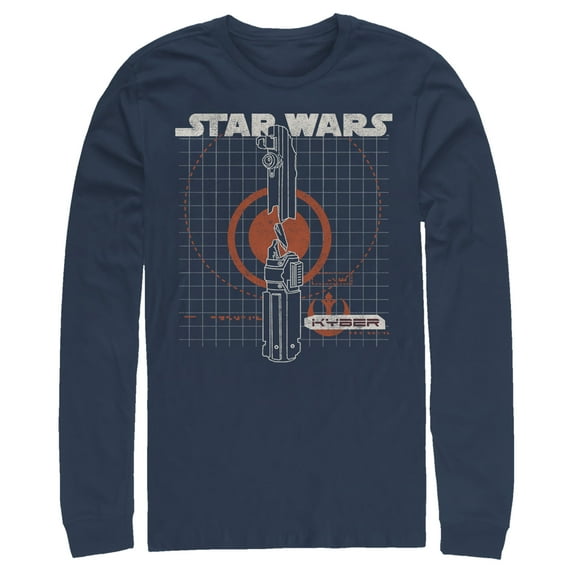 Men's Star Wars: The Rise of Skywalker Kyber Crystal Long Sleeve Shirt Navy Blue Small
