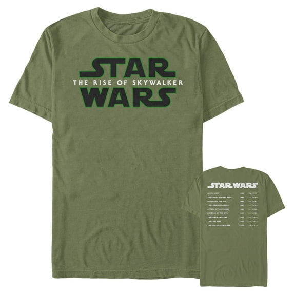 Men's Star Wars: The Rise of Skywalker Movie List Graphic Tee Military Green Large