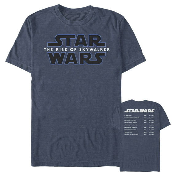 Men's Star Wars: The Rise of Skywalker Movie Premieres Graphic Tee Navy Blue Heather Small