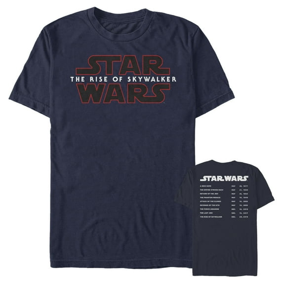 Men's Star Wars: The Rise of Skywalker Movie Premieres List Graphic Tee Navy Blue Medium
