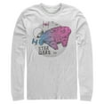 thumbnail image 1 of Men's Star Wars: The Rise of Skywalker Ombre Millennium Falcon Long Sleeve Shirt White X Large, 1 of 3