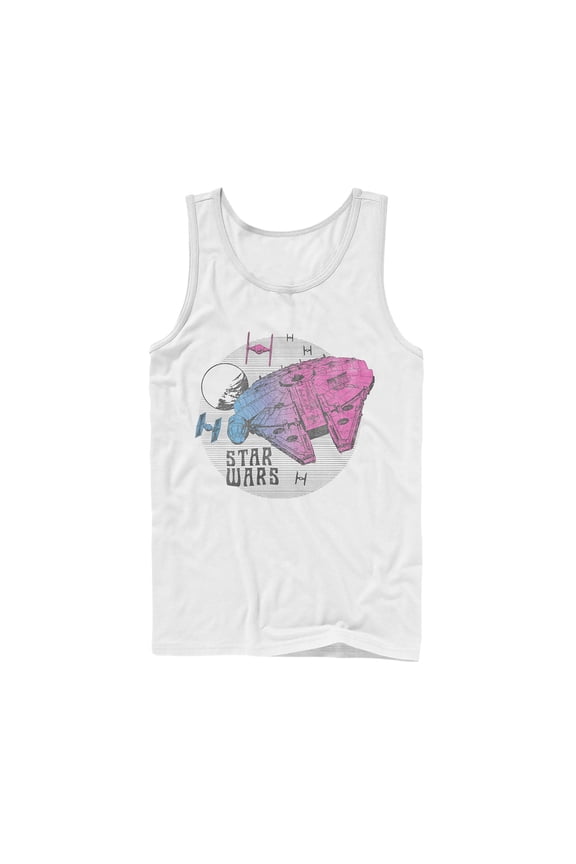 Men's Star Wars: The Rise of Skywalker Ombre Millennium Falcon Tank Top White Small