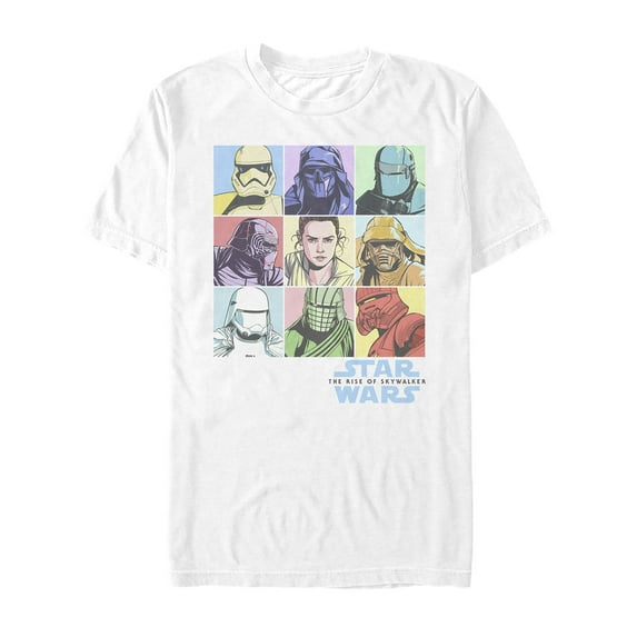 Men's Star Wars: The Rise of Skywalker Pastel Character Box Graphic Tee White 3X Large