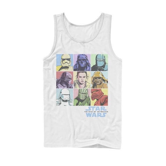 Men's Star Wars: The Rise of Skywalker Pastel Character Box Tank Top White Small