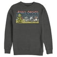thumbnail image 1 of Men's Star Wars: The Rise of Skywalker Rebel Droids Cartoon Sweatshirt Charcoal Heather Medium, 1 of 3
