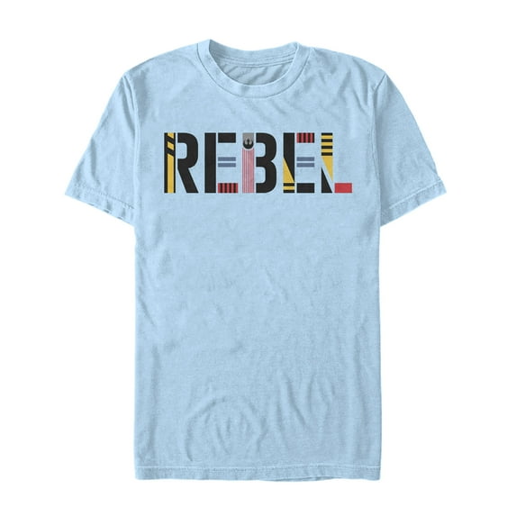 Men's Star Wars: The Rise of Skywalker Rebel Text Graphic Tee Light Blue Large