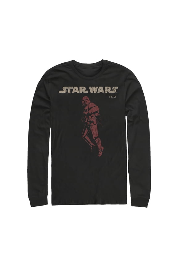 Men's Star Wars: The Rise of Skywalker Retro Sith Trooper Flight  Long Sleeve Shirt Black Large