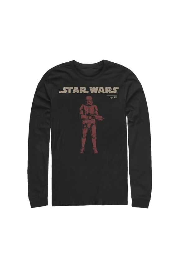 Men's Star Wars: The Rise of Skywalker Retro Sith Trooper  Long Sleeve Shirt Black Medium