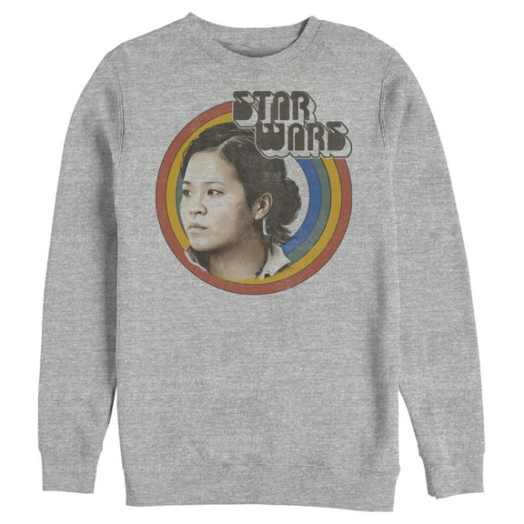 Men's Star Wars: The Rise of Skywalker Rose Retro Rainbow  Sweatshirt Athletic Heather X Large
