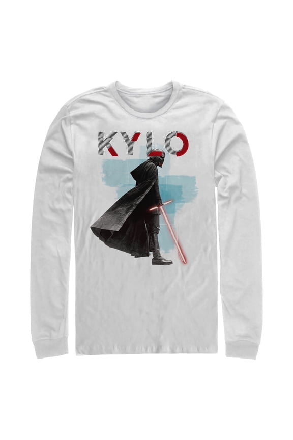 Men's Star Wars: The Rise of Skywalker Sinister Kylo  Long Sleeve Shirt White Medium