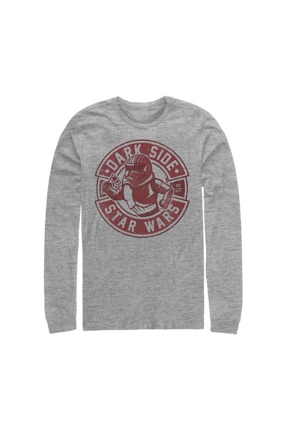Men's Star Wars: The Rise of Skywalker Sith Trooper Cartoon Long Sleeve Shirt Athletic Heather Large