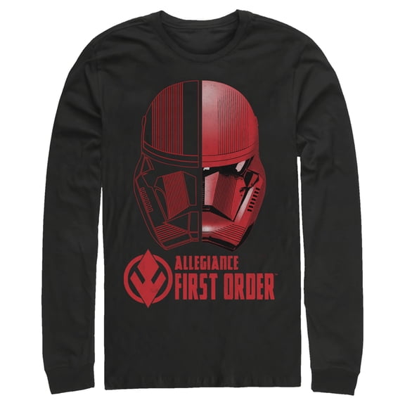 Men's Star Wars: The Rise of Skywalker Sith Trooper Dual Helmet Long Sleeve Shirt Black 2X Large