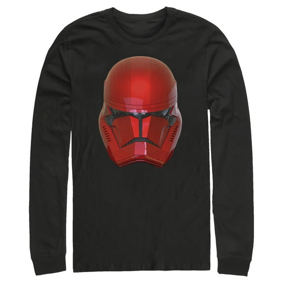 Men's Star Wars: The Rise of Skywalker Sith Trooper Helmet Long Sleeve Shirt Black Medium