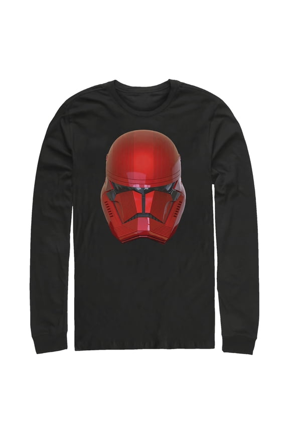 Men's Star Wars: The Rise of Skywalker Sith Trooper Helmet Long Sleeve Shirt Black Medium