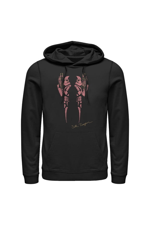 Men's Star Wars: The Rise of Skywalker Sith Trooper Inkblot Pull Over Hoodie Black Large