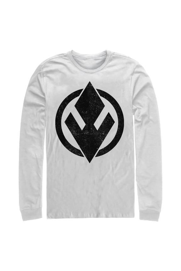 Men's Star Wars: The Rise of Skywalker Sith Trooper Logo  Long Sleeve Shirt White Medium
