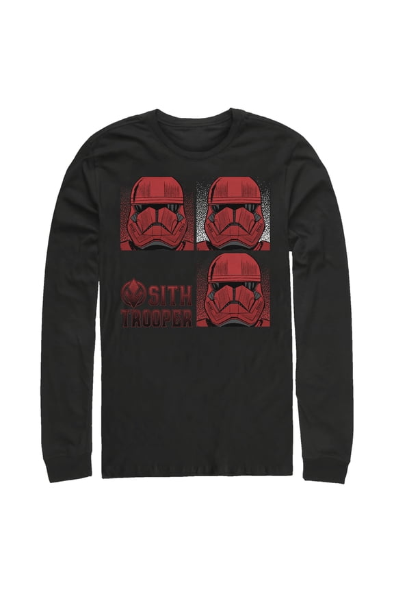 Men's Star Wars: The Rise of Skywalker Sith Trooper Panels  Long Sleeve Shirt Black Medium