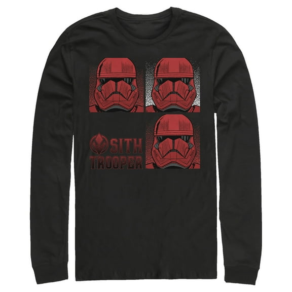 Men's Star Wars: The Rise of Skywalker Sith Trooper Panels  Long Sleeve Shirt Black Small