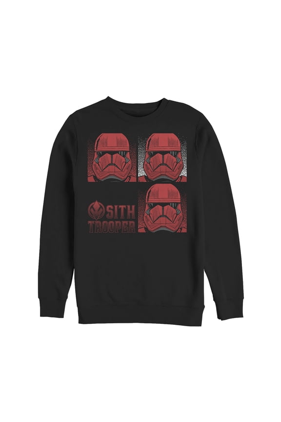 Men's Star Wars: The Rise of Skywalker Sith Trooper Panels Sweatshirt Black 3X Large