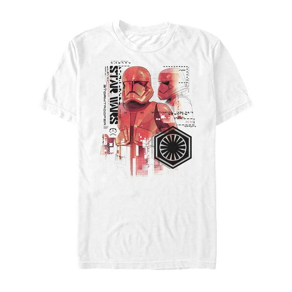 Men's Star Wars: The Rise of Skywalker Sith Trooper Schematic Detail Graphic Tee White 2X Large
