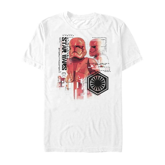 Men's Star Wars: The Rise of Skywalker Sith Trooper Schematic Detail  Graphic Tee White 3X Large