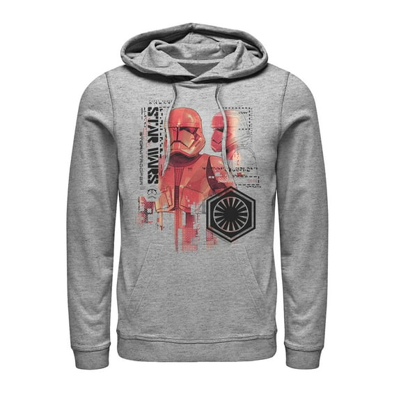 Men's Star Wars: The Rise of Skywalker Sith Trooper Schematic Detail  Pull Over Hoodie Athletic Heather Small