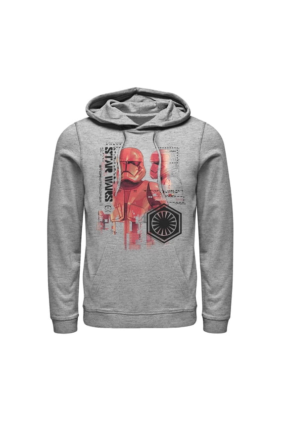 Men's Star Wars: The Rise of Skywalker Sith Trooper Schematic Detail Pull Over Hoodie Athletic Heather Small