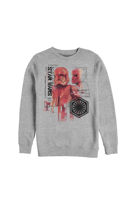 Men's Star Wars: The Rise of Skywalker Sith Trooper Schematic Detail Sweatshirt Athletic Heather Large