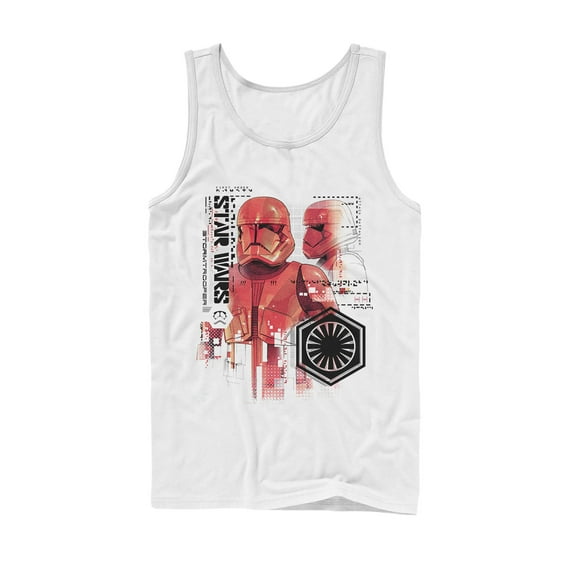 Men's Star Wars: The Rise of Skywalker Sith Trooper Schematic Detail Tank Top White X Large