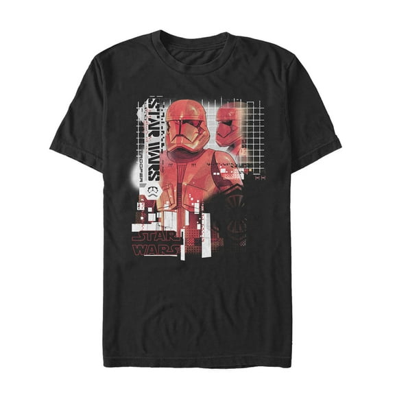 Men's Star Wars: The Rise of Skywalker Sith Trooper Schematic Villain  Graphic Tee Black 3X Large