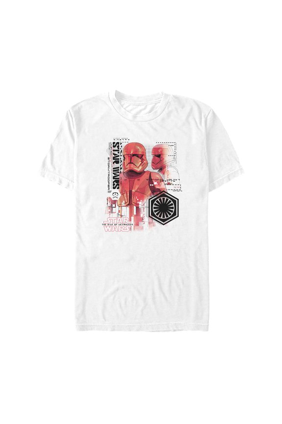 Men's Star Wars: The Rise of Skywalker Sith Trooper Schematic Villain  Graphic Tee White Small