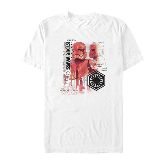 Men's Star Wars: The Rise of Skywalker Sith Trooper Schematic Villain Graphic Tee White X Large
