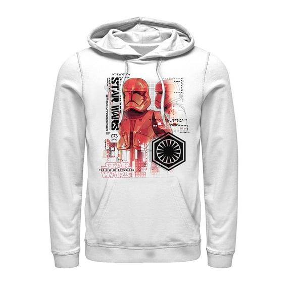 Men's Star Wars: The Rise of Skywalker Sith Trooper Schematic Villain  Pull Over Hoodie White Small