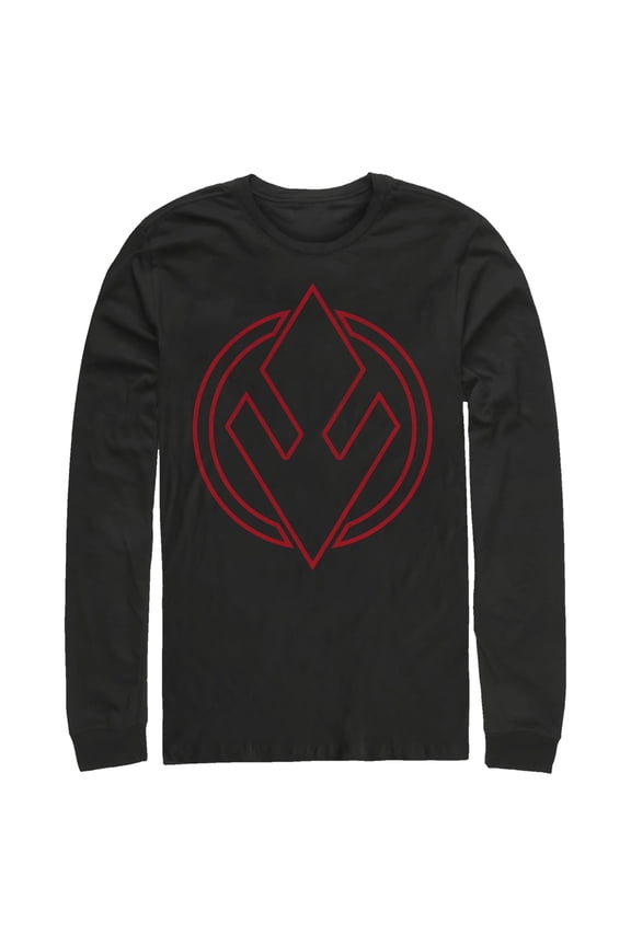 Men's Star Wars: The Rise of Skywalker Sith Trooper Symbol  Long Sleeve Shirt Black Medium