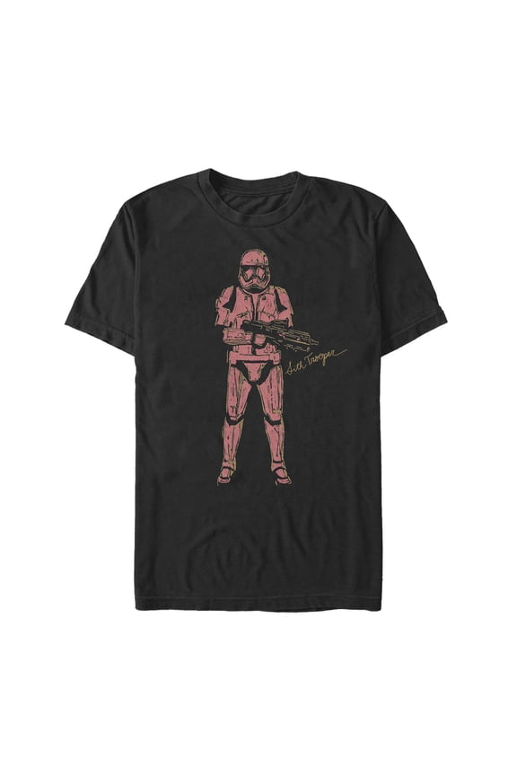 Men's Star Wars: The Rise of Skywalker Sith Trooper Villain Graphic Tee Black Large